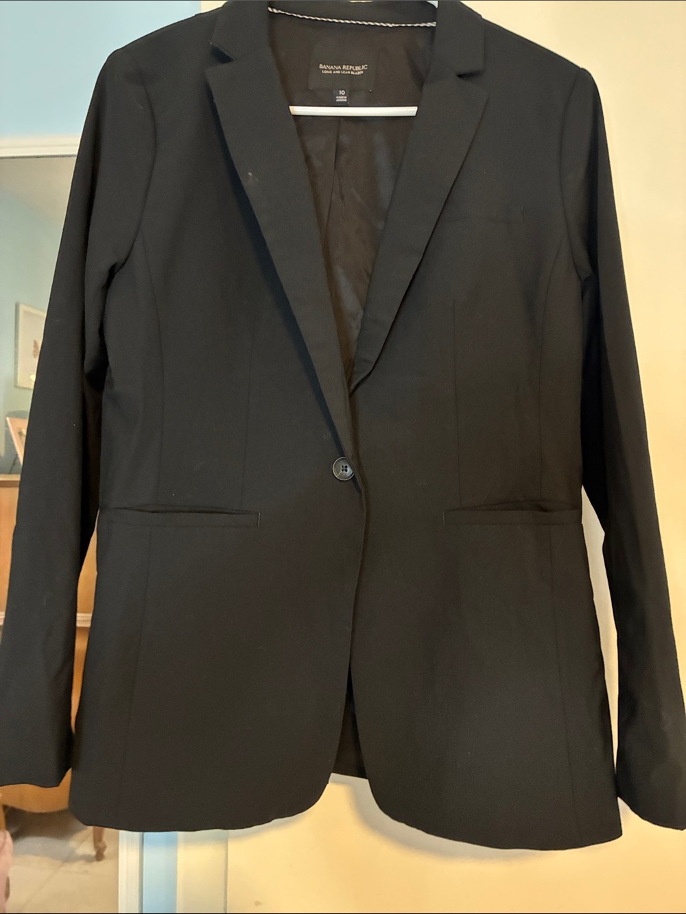 Banana Republic Black Women's Single-Button Ponte Blazer